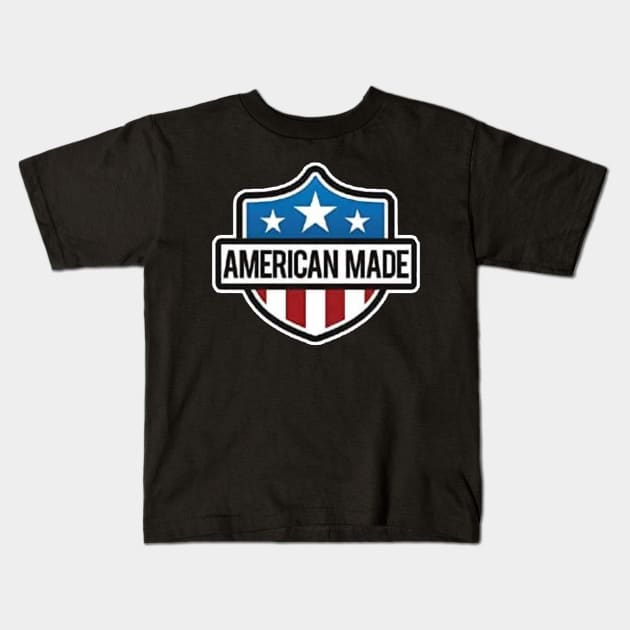 American Made Kids T-Shirt by  The best hard hat stickers 